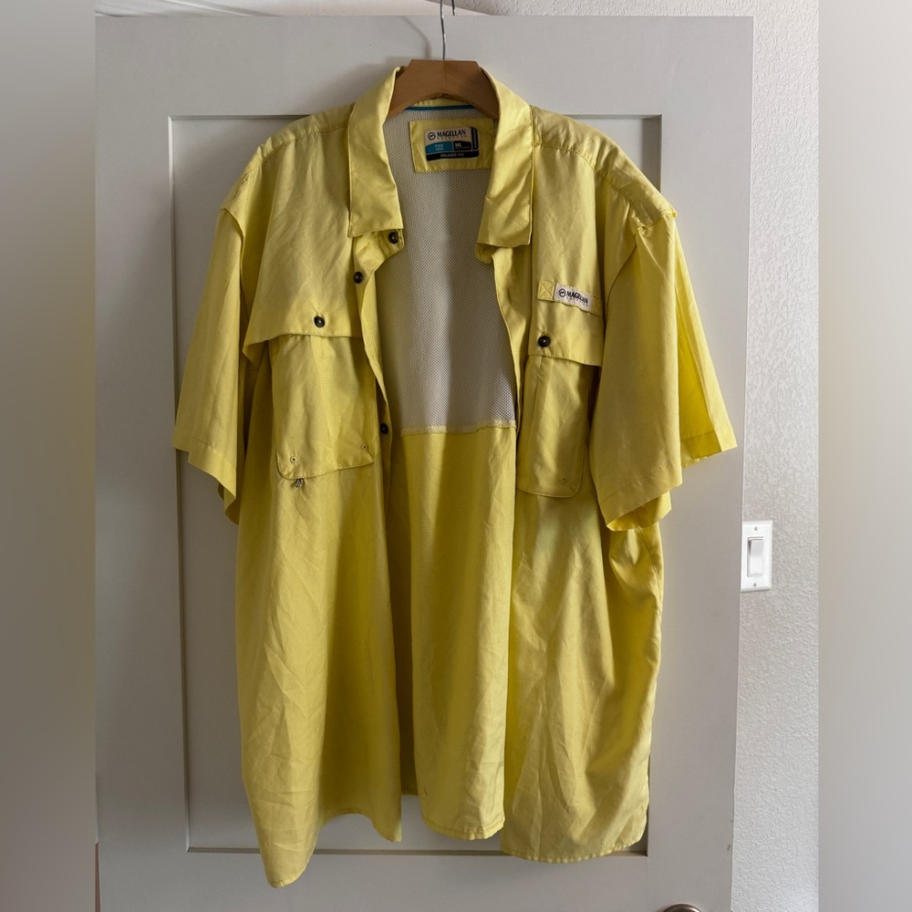 Magellan Outdoors Men's Yellow Lightweight Shirt Jacket